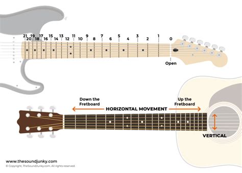 Parts Of A Guitar Including String Labels Fret Numbering And More