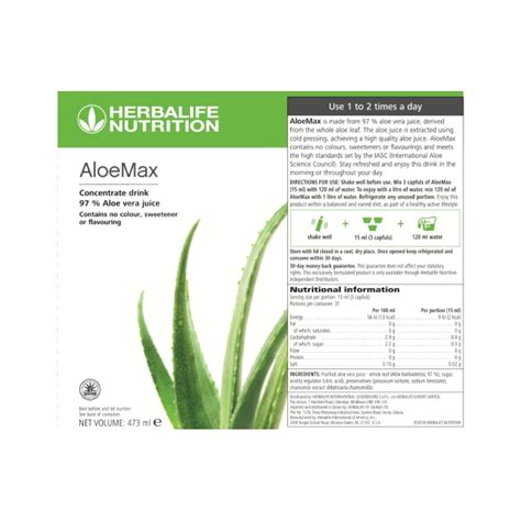 Herbalife Nutrition Aloe Max Aloe Vera Juice 97 Food Suppment Avvenice