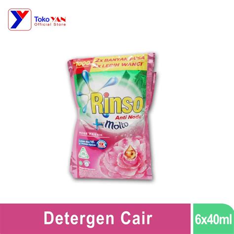 Jual Rinso Molto Rose Fresh Deterjen Cair Sachet 6x40ml Shopee