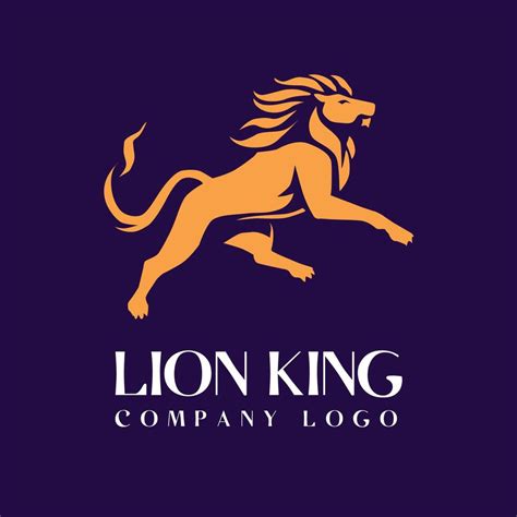 Jumping Lion King Logo Design Vector Art At Vecteezy