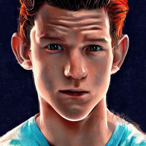 Portrait Of Tom Holland S Spider Man Highly Detailed Stable