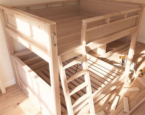 Comprehensive Diy Queen Over Queen Loft Bed Plan Featuring Step By Step