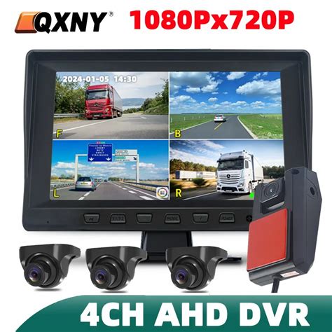 7 AHD 4CH Monitor Recording DVR 720P Car Rear View Backup Camera Truck