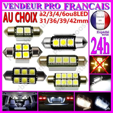 Ampoule Navette Lampe A Led Smd C W Anti Erreur Xenon Mm