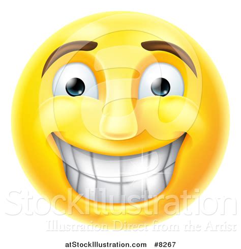 Vector Illustration Of A 3d Yellow Male Smiley Emoji Emoticon Face