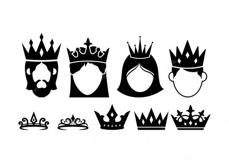 Premium Vector Royal Crown Kingdom Silhouette Icon Set