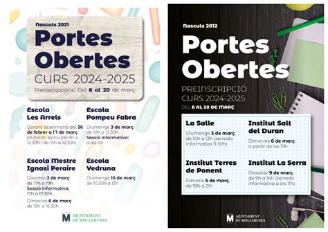 Portes Obertes Als Centres Educatius De Mollerussa Servei Educatiu