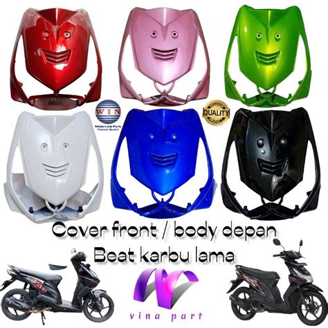 Jual Cover Front Panel Tameng Kap Body Depan Beat Karbu Kvy Hitam Putih