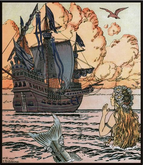 Hans Christian Andersen The Little Mermaid 1937 Illustration By Ivan Bilibin Mermaid