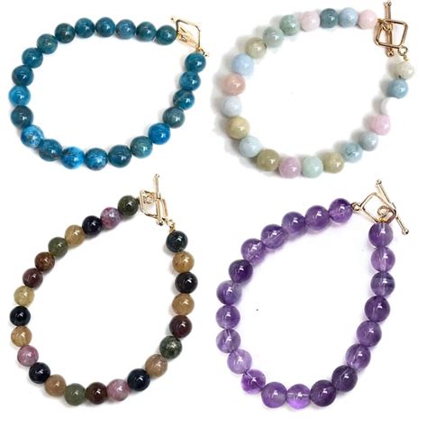 Natural Stone Beads Bracelet For Women Men Amethysts Crystal Quartzs