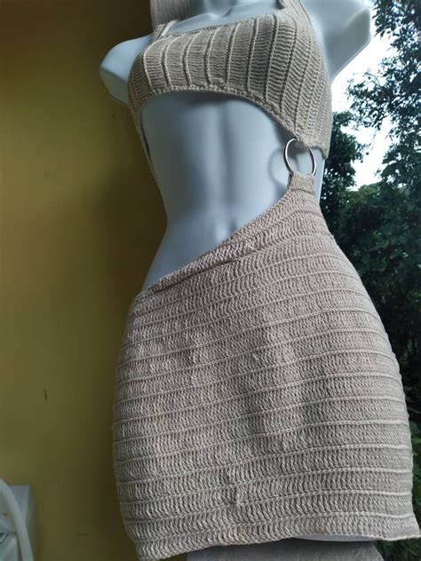 Crochet Mini Dress Mini Dress Crochet Dress Halter Crochet Dress Sexy