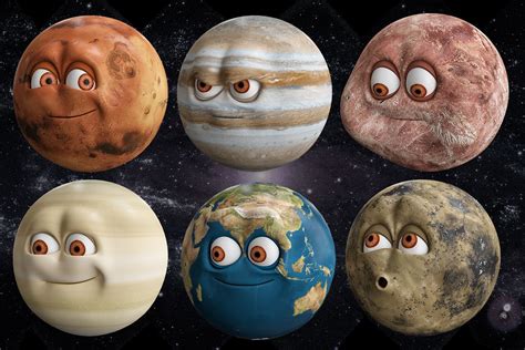 3D model solar system all Planets with morpher rig