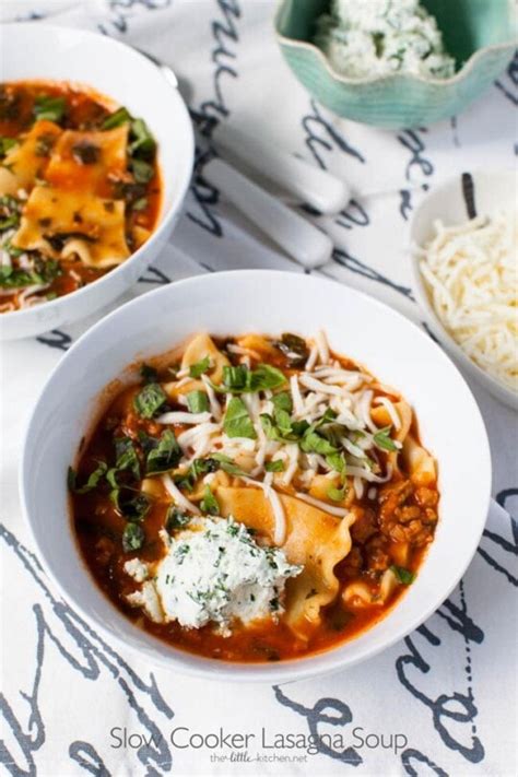 Slow Cooker Lasagna Soup The Little Kitchen