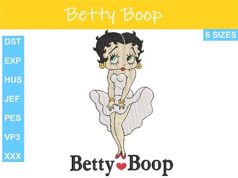 Betty Boop Embroidery Design Files Etsy