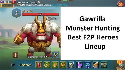 Lords Mobile Gawrilla Monster Hunting Best F2P Heroes Lineup YouTube