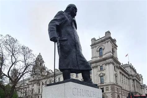 Winston Churchill Statue In Parliament Square Vandalised With Chelsea