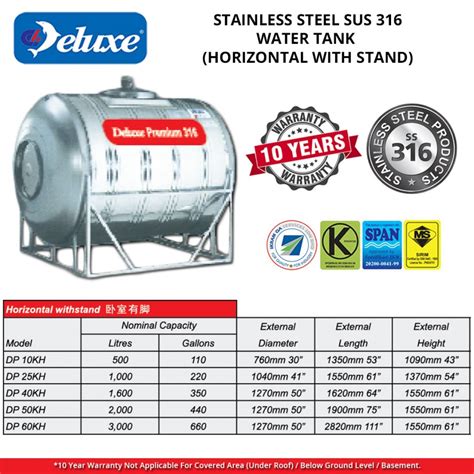 Deluxe Stainless Steel Water Tank