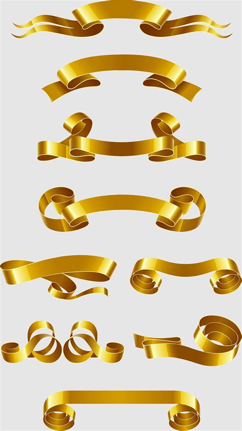 Gold Material Ribbon Material Gold Ribbon Golden Creative Design