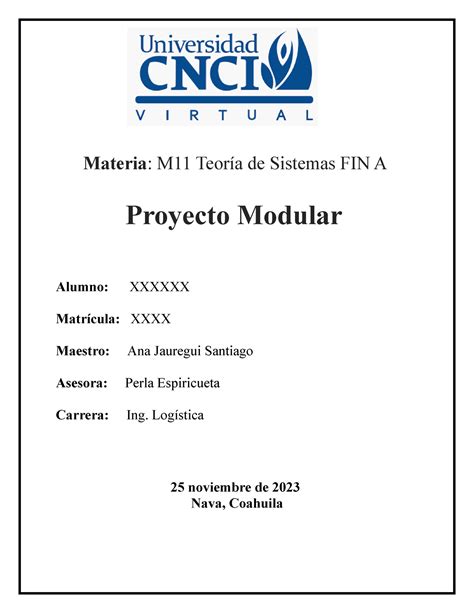 Proyecto Modular PROMEDIO DE 100 Materia M11 Teoría de Sistemas