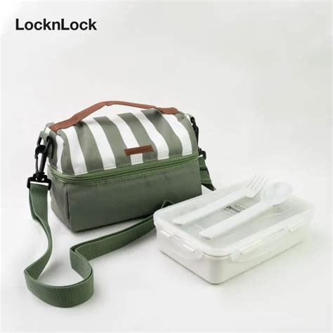 Locknlock New Thermal Insulated Lunch Bag Set With Strap For Work