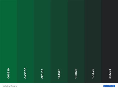 Green Color Palette Explore Shades Of Emerald And Dark Green