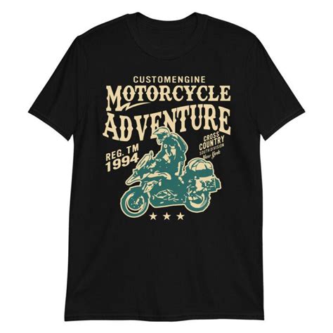 Buy Men Large Black Motorcycle Adventure Shirt Vintage Funny Tshirt