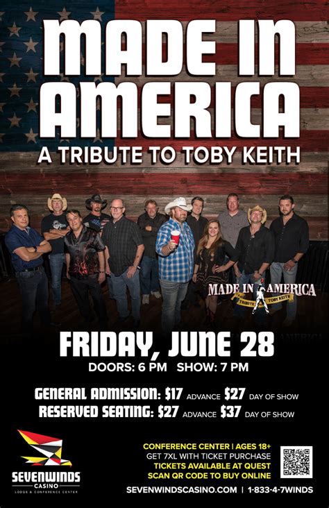 Made in America–A Tribute to Toby Keith - Sevenwinds Casino, Lodge ...