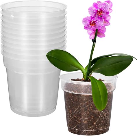 Ultechnovo Pcs Plant Pots Clear Nursery Pot Outdoor Indoor Garden