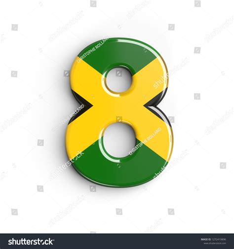 Jamaica Number 8 3d Jamaican Flag Stock Illustration 1272419896