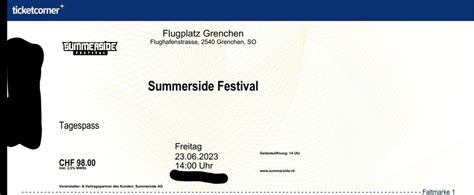 Summerside Festival 2 X Tagesticket Freitag 23 6 23 Kaufen Auf Ricardo