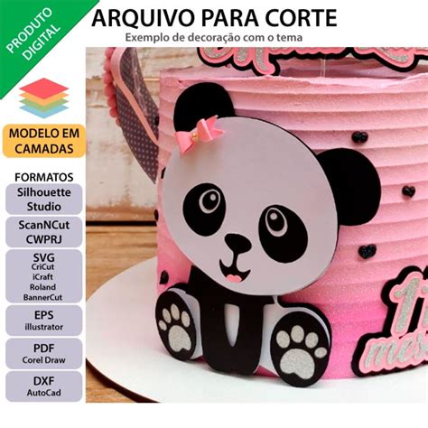 Arquivo De Corte Topo De Bolo Pandinha Panda 1 Tema Da Loj Topo De