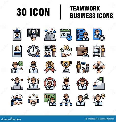 Simple Set Of Team Work Related Vector Line Icons Contains Such Icons