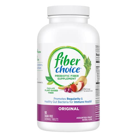 fiber choice daily prebiotic fiber supplement assorted fruit chewable