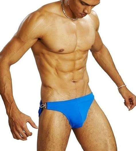 New Men S Sexy Blue Buckle Low Rise Style Bikini Swim Brief Gay Interest EBay