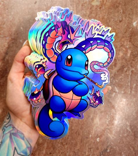 XXL Holographic Squirtle Sticker - Etsy