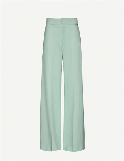 ROLAND MOURET Merlion Wide High Rise Wool Crepe Trousers