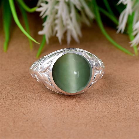 NATURAL Cats Eye Ring Cats Eye SOLID Silver Ring Statement Etsy