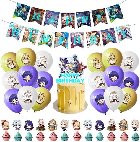 33 Pieces Genshin Impact Party Decorations Genshin Anime Birthday