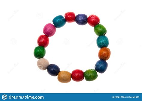 Wooden Colored Beads Isolated Stock Photo Image Of Associate