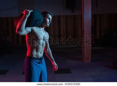 Muscular Powerful Man Naked Torso Exercises Stock Photo Shutterstock
