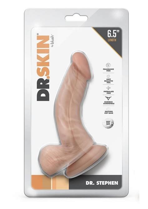 Dr Skin Dr Stephen Dildo With Balls And Suction Cup 6 5in Vanilla