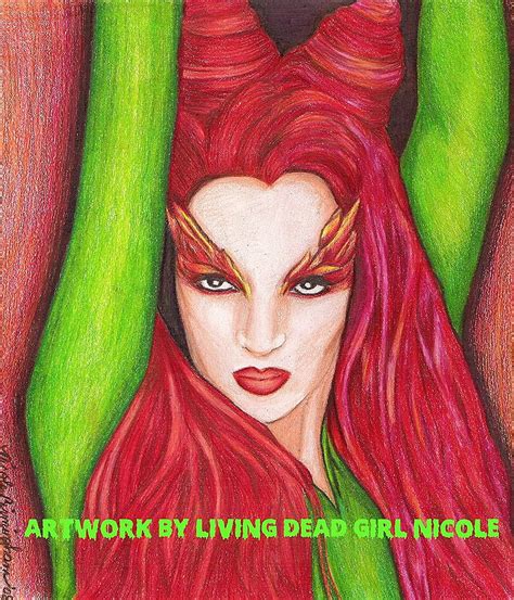 Portrait Drawing Art Color Print Toxic Uma Thurman Poison Ivy Batman