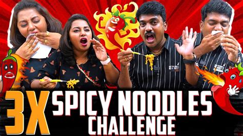 Spicy Noodle Challenge 🔥 3x Extreme Spicy Karthikha Raja Youtube