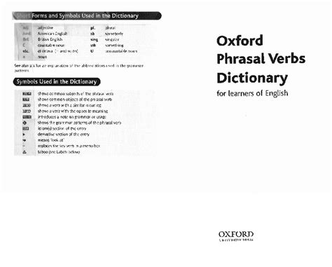 Oxford Phrasal Verbs Dictionary Pdfcoffee