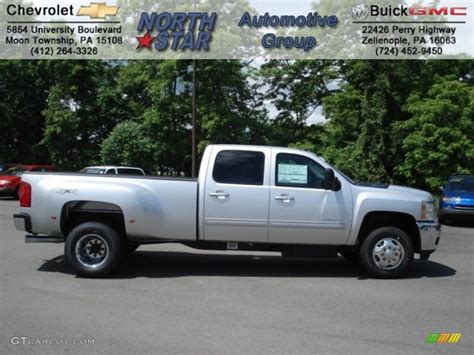 2012 Silver Ice Metallic Chevrolet Silverado 3500hd Ltz Crew Cab 4x4 Dually 66080074 Photo 9