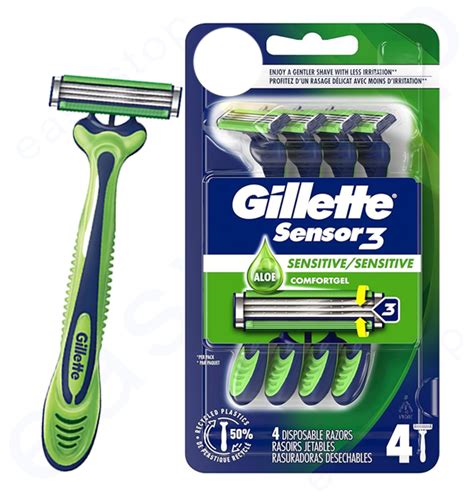 Gillette Sensor 3 Razors Easy Stop Cosmetics