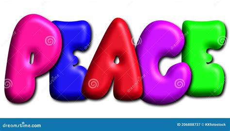 Peace in 3d Colorful Bubble Letters Stock Vector - Illustration of ...