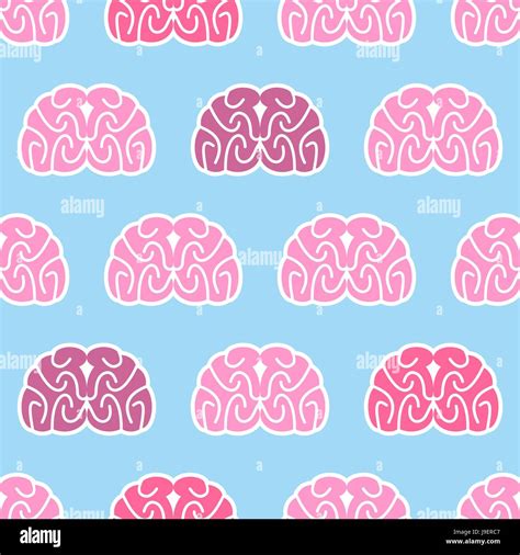 Brains Seamless Pattern Background Of Organs Of Human Head Anatomical