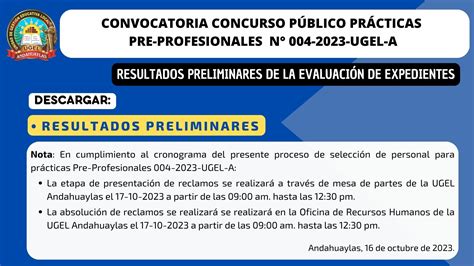 Resultados Preliminares Del Concurso P Blico De Pr Cticas N