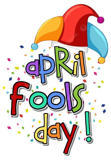 Jester Hat And Colorful Confetti April Fools Day Font Logo Vector Eps